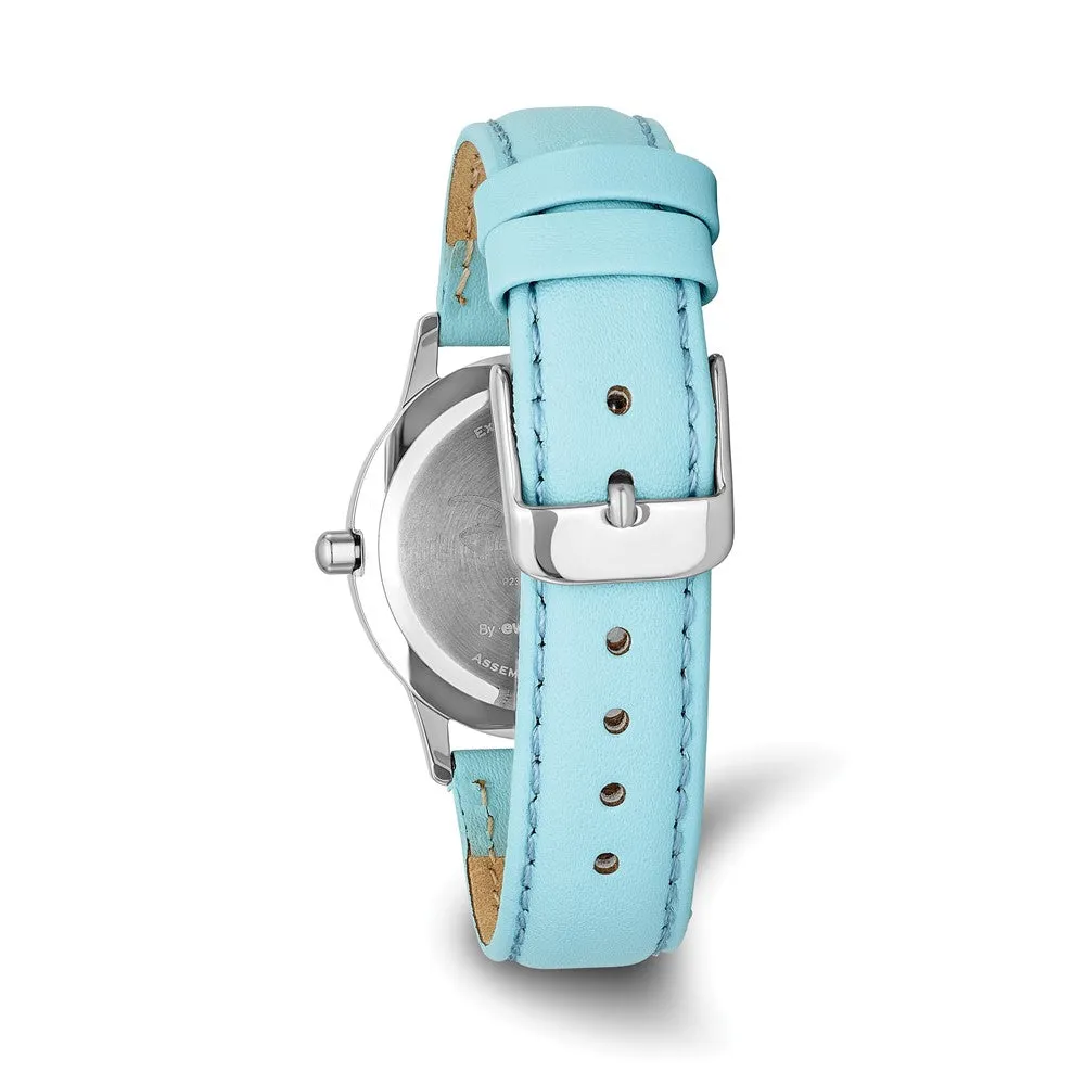 Disney Girls Princess Cinderella Light Blue Leather Tween Watch