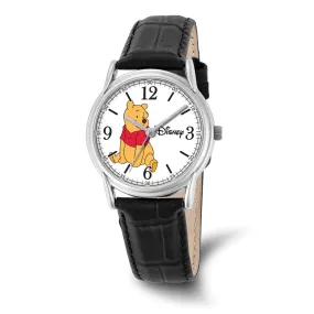 Black Leather Winnie the Pooh Watch for Women by Disney