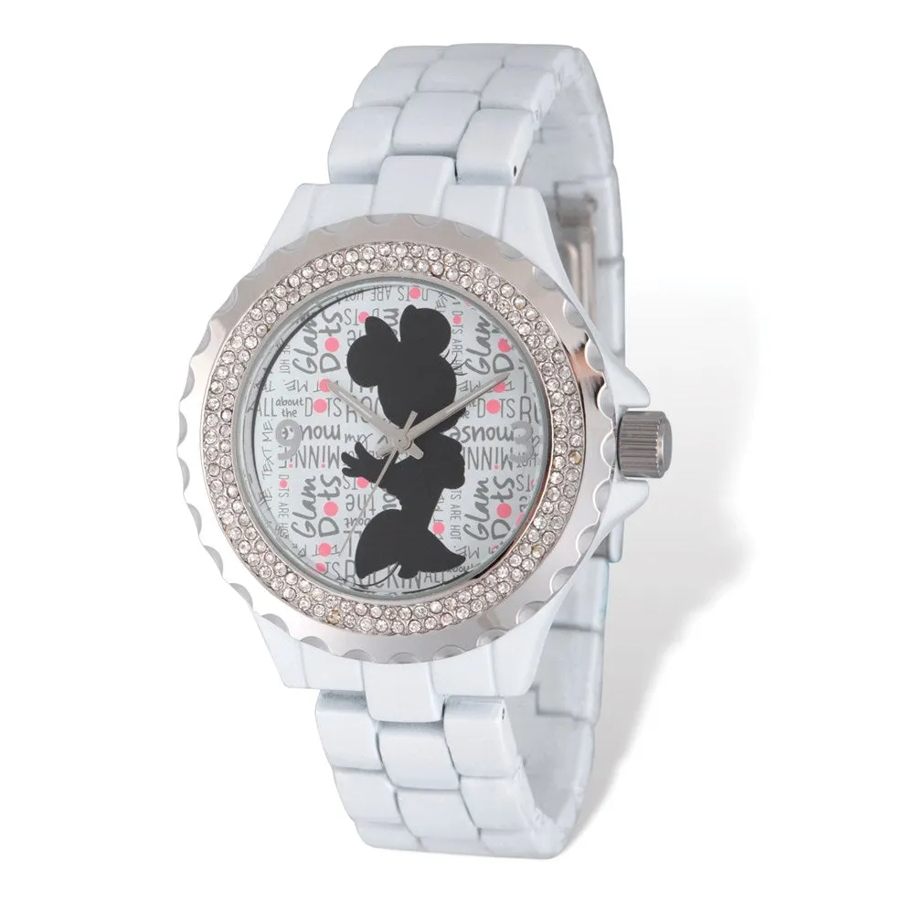 Women's Minnie Mouse Watch with White Band - Disney