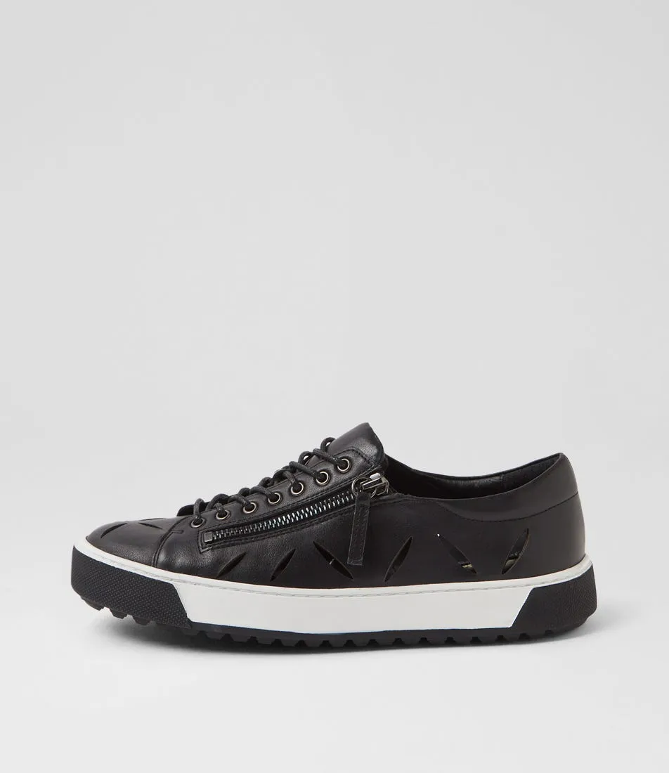 DJANGO & JULIETTE Tamela Black Leather Sneakers