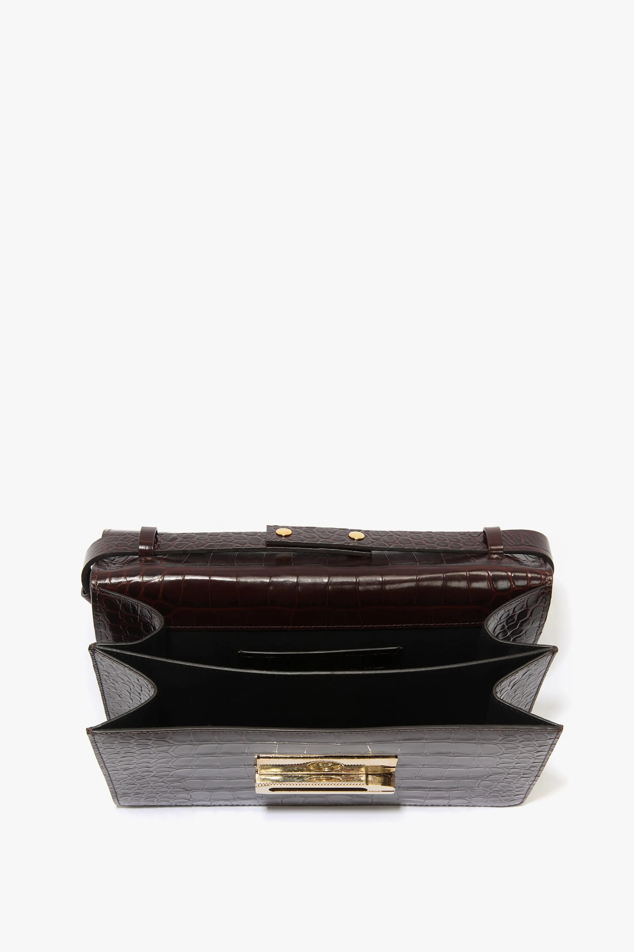 Dorian Bag In Dark Brown Croc Embossed Leather