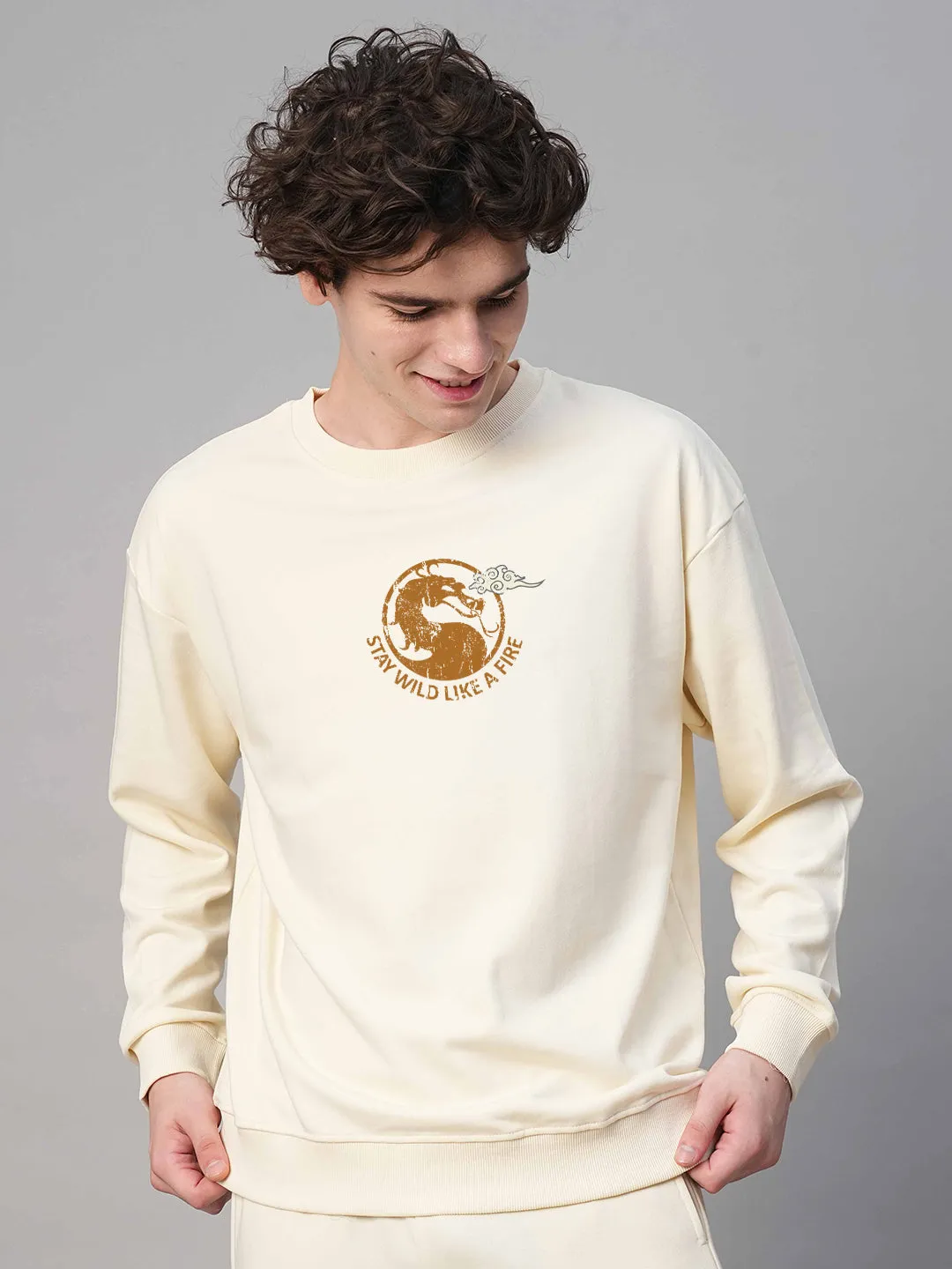 Dragonite Men Drop Shoulder Premium Terry Sweatshirt