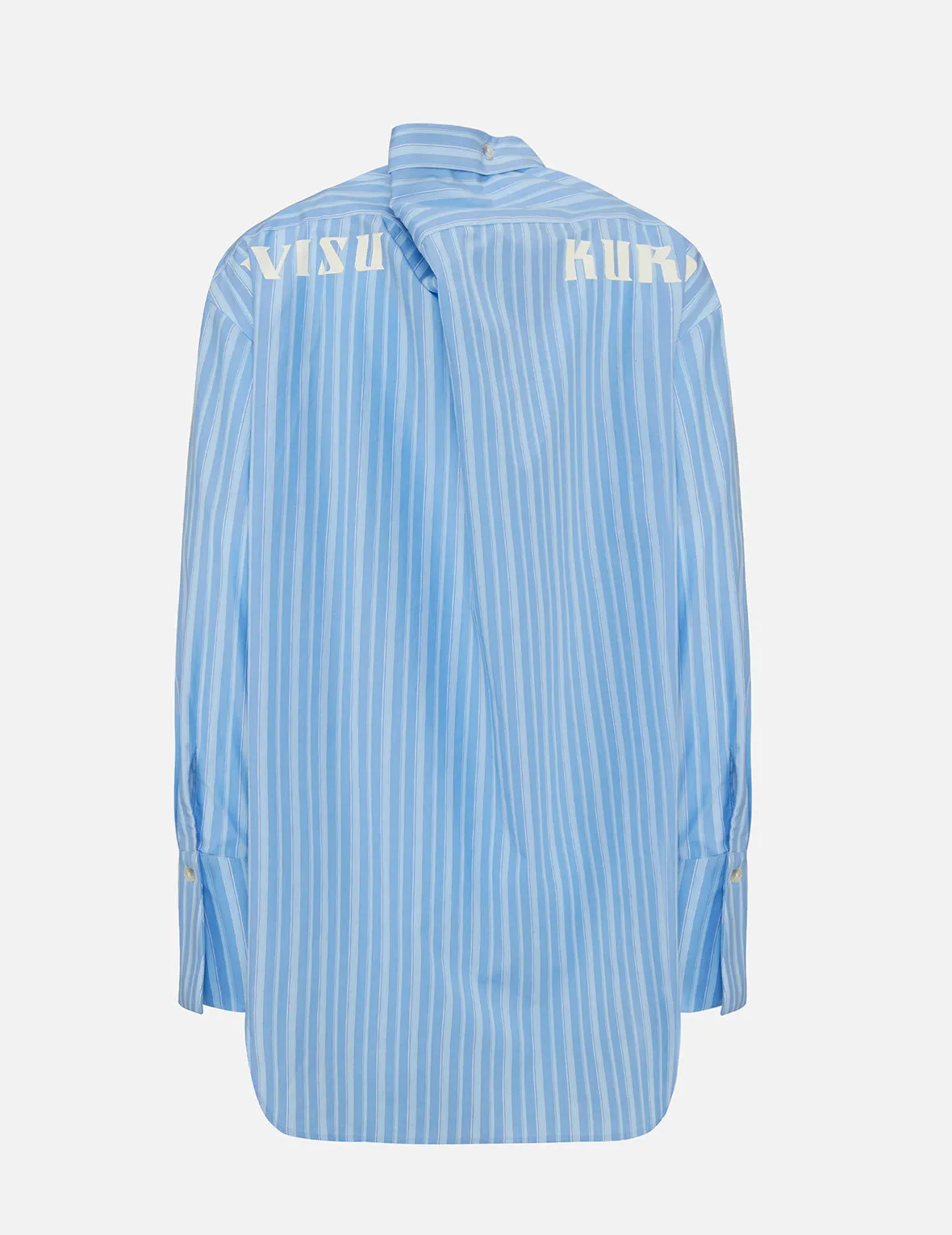 Drape Collar Pinstripe Shirt