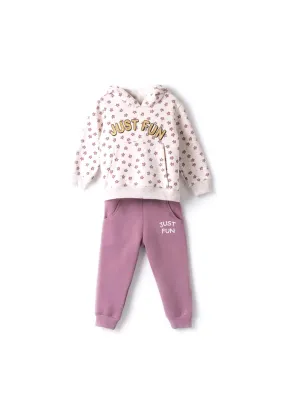 Ebita Mini Girl Just Fun Floral Tracksuit, Grey