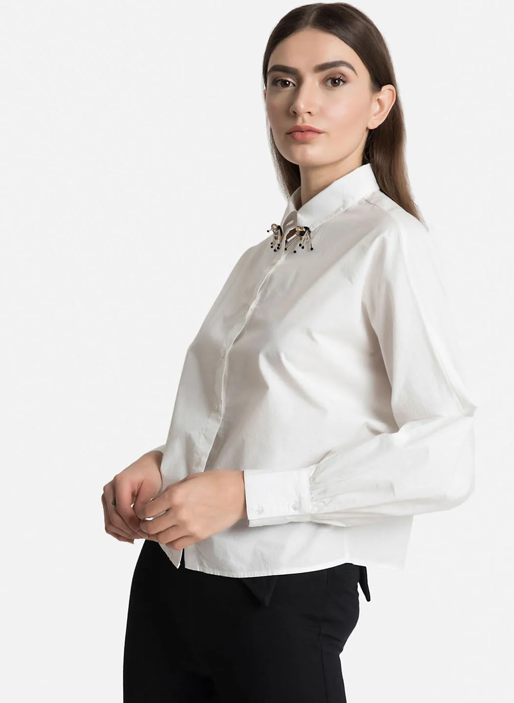 Embellished Poplin Shirt