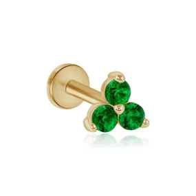 Embellished Emerald Rhinestone Stud Earrings