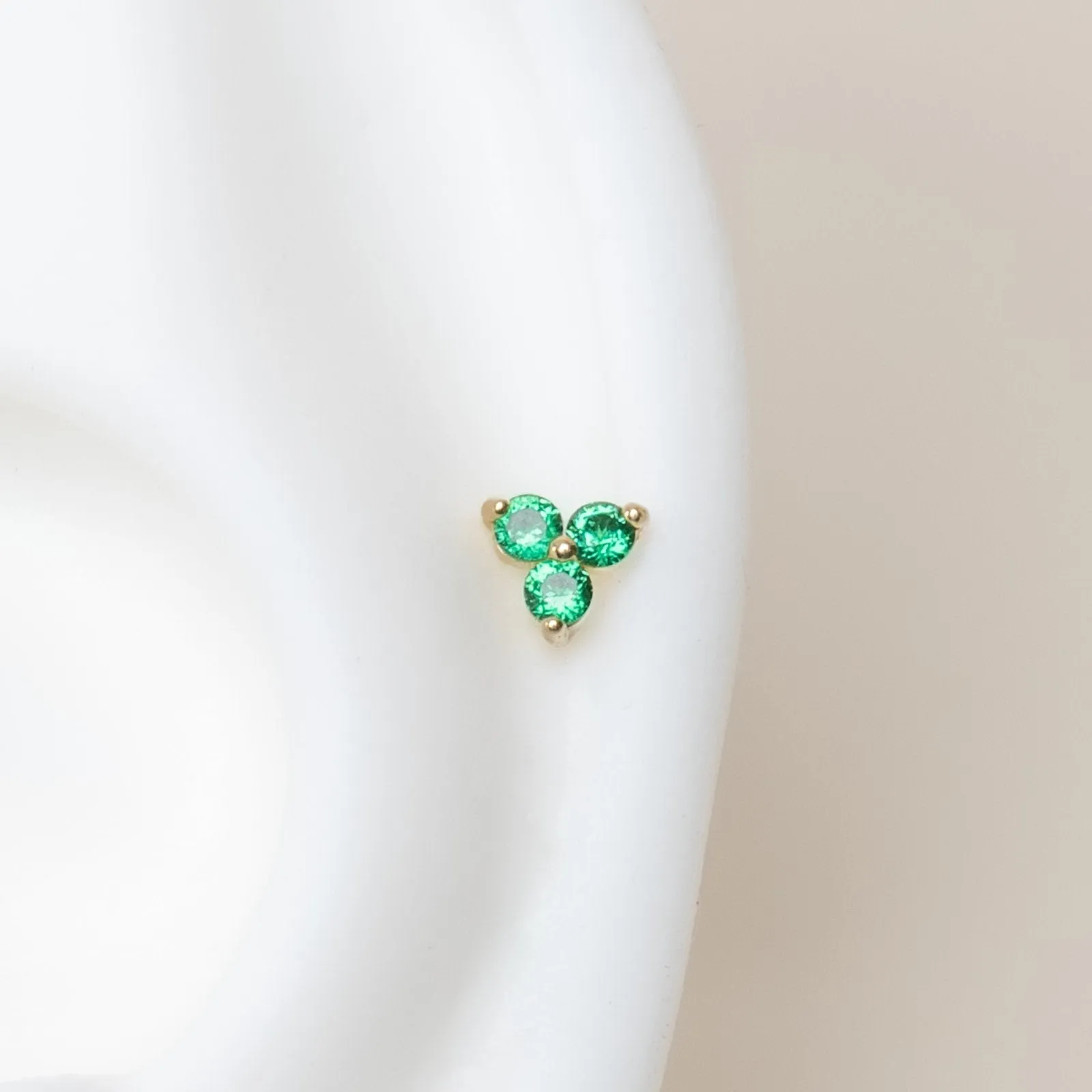 Embellished Emerald Rhinestone Stud Earrings