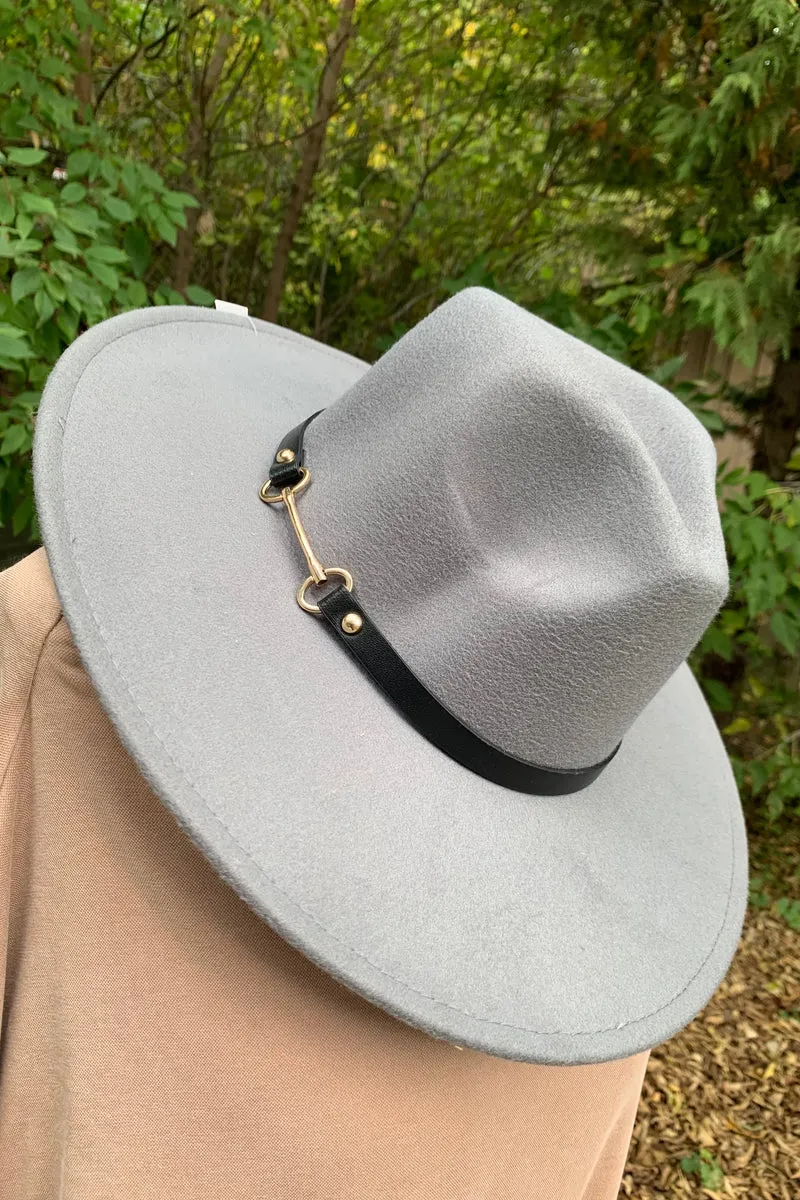 Flat Brim Hat Grey