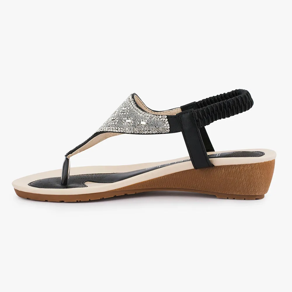 Flat embellished sandal