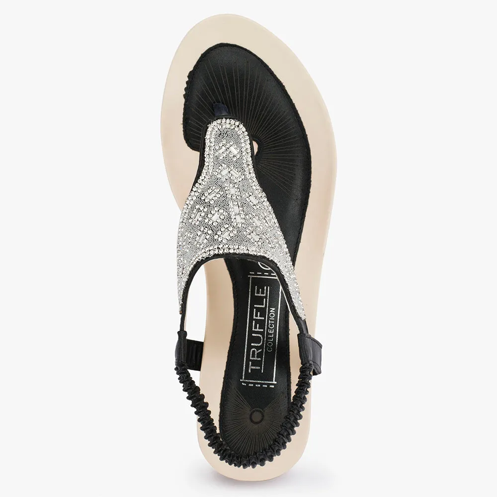 Flat embellished sandal