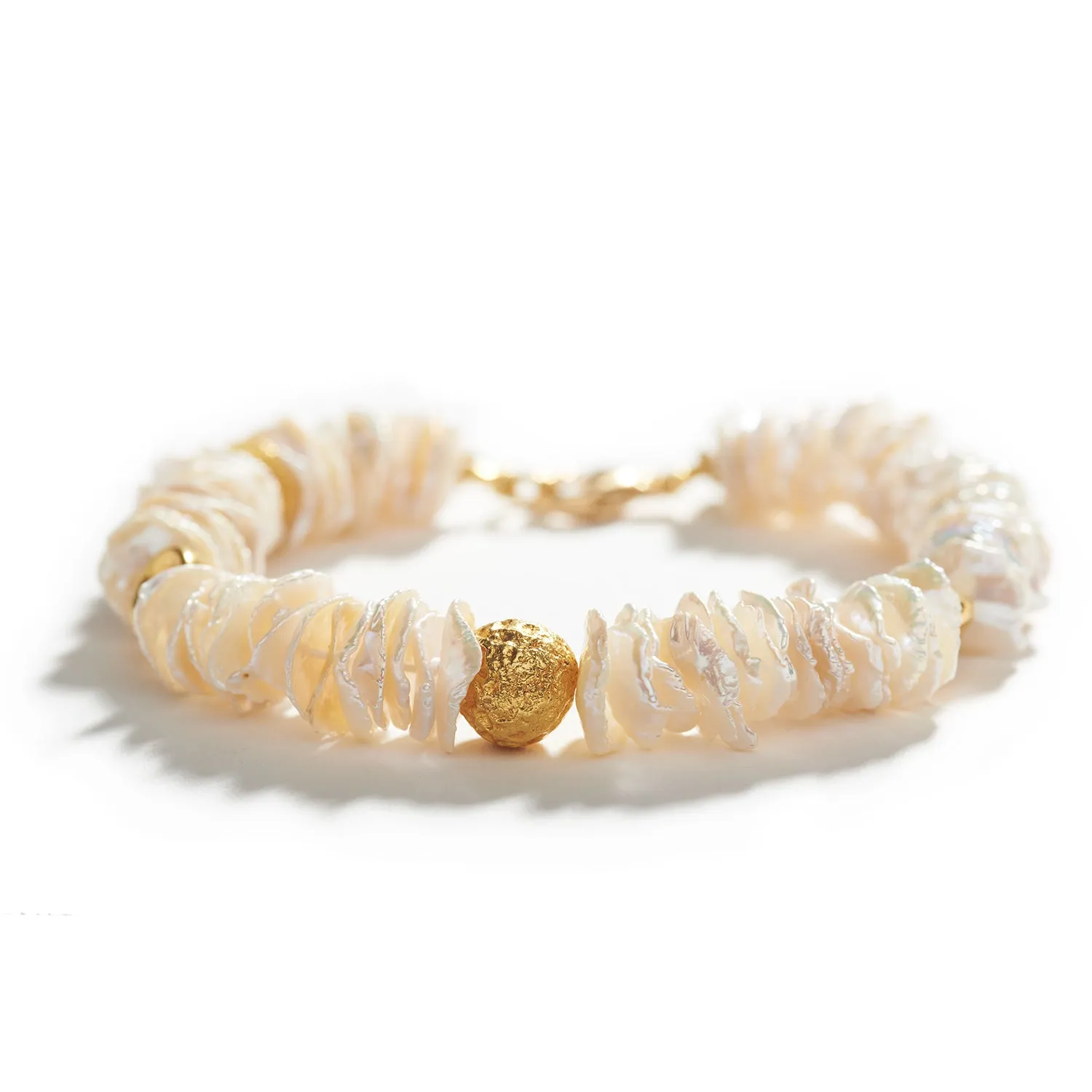 Keshi Pearl & Gold Bracelet