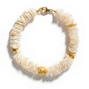 Keshi Pearl & Gold Bracelet