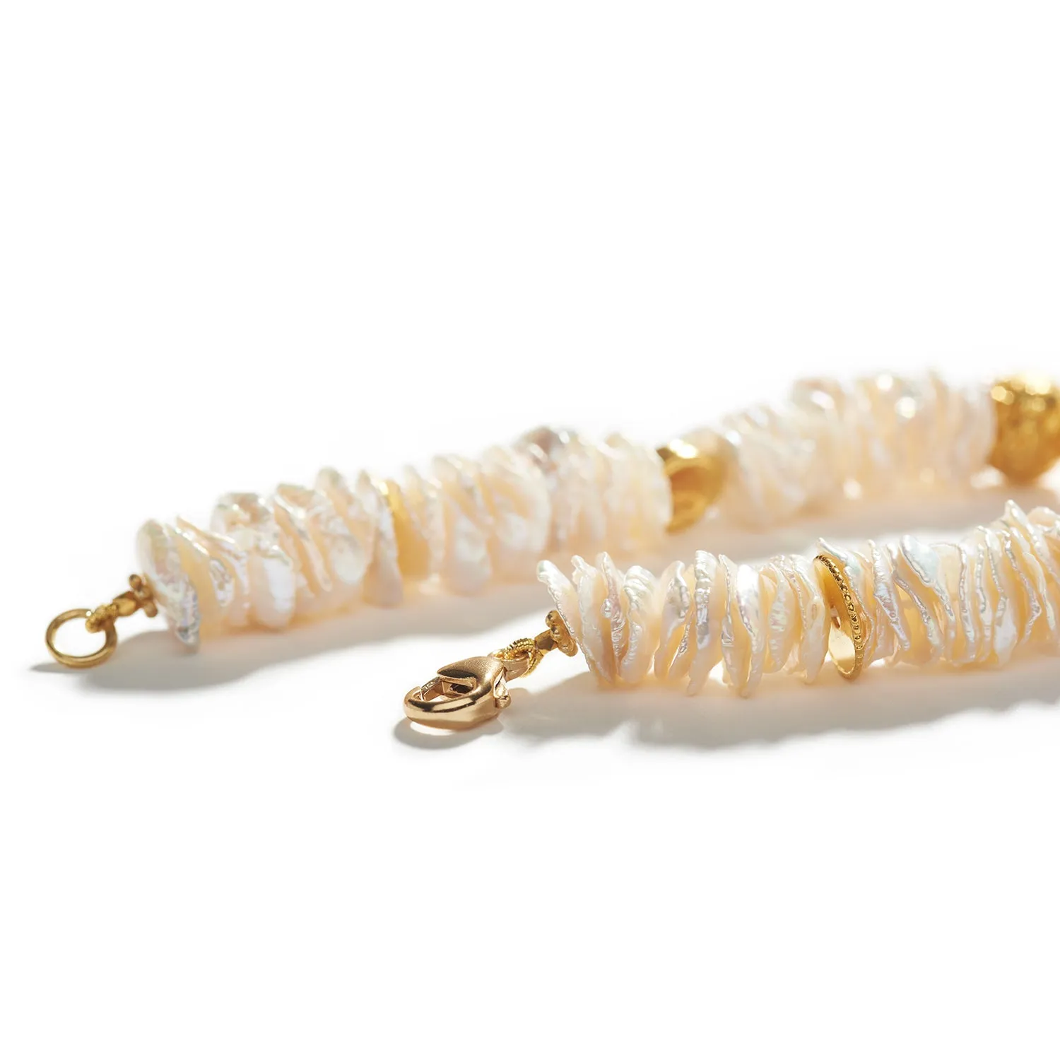 Keshi Pearl & Gold Bracelet