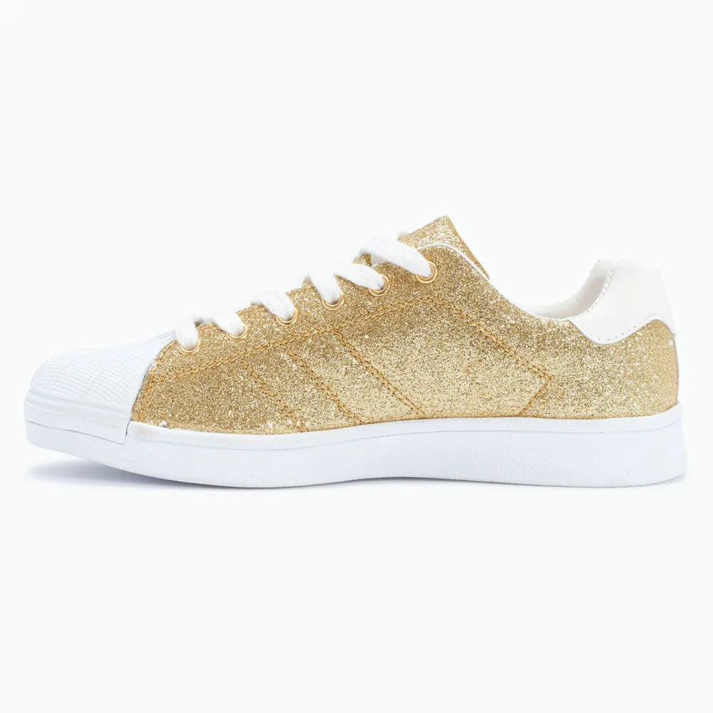 Flat Lace Up Trainer Glitter