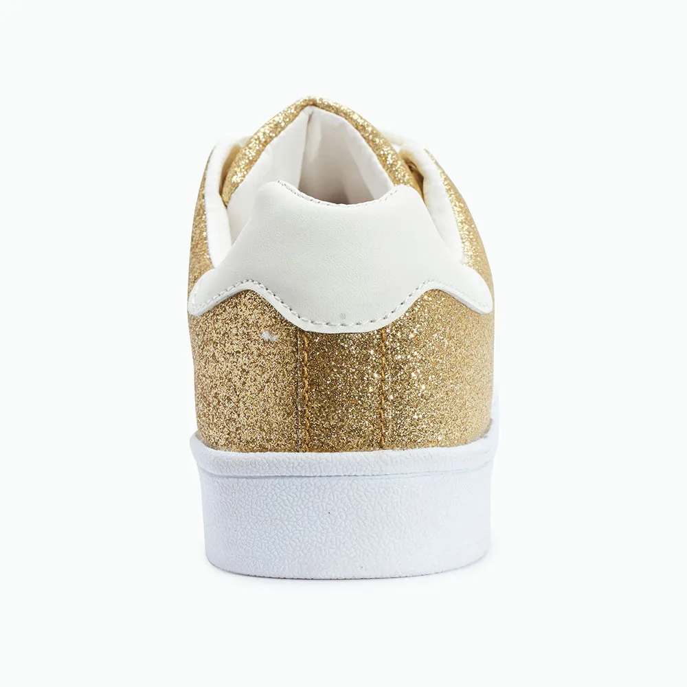 Flat Lace Up Trainer Glitter