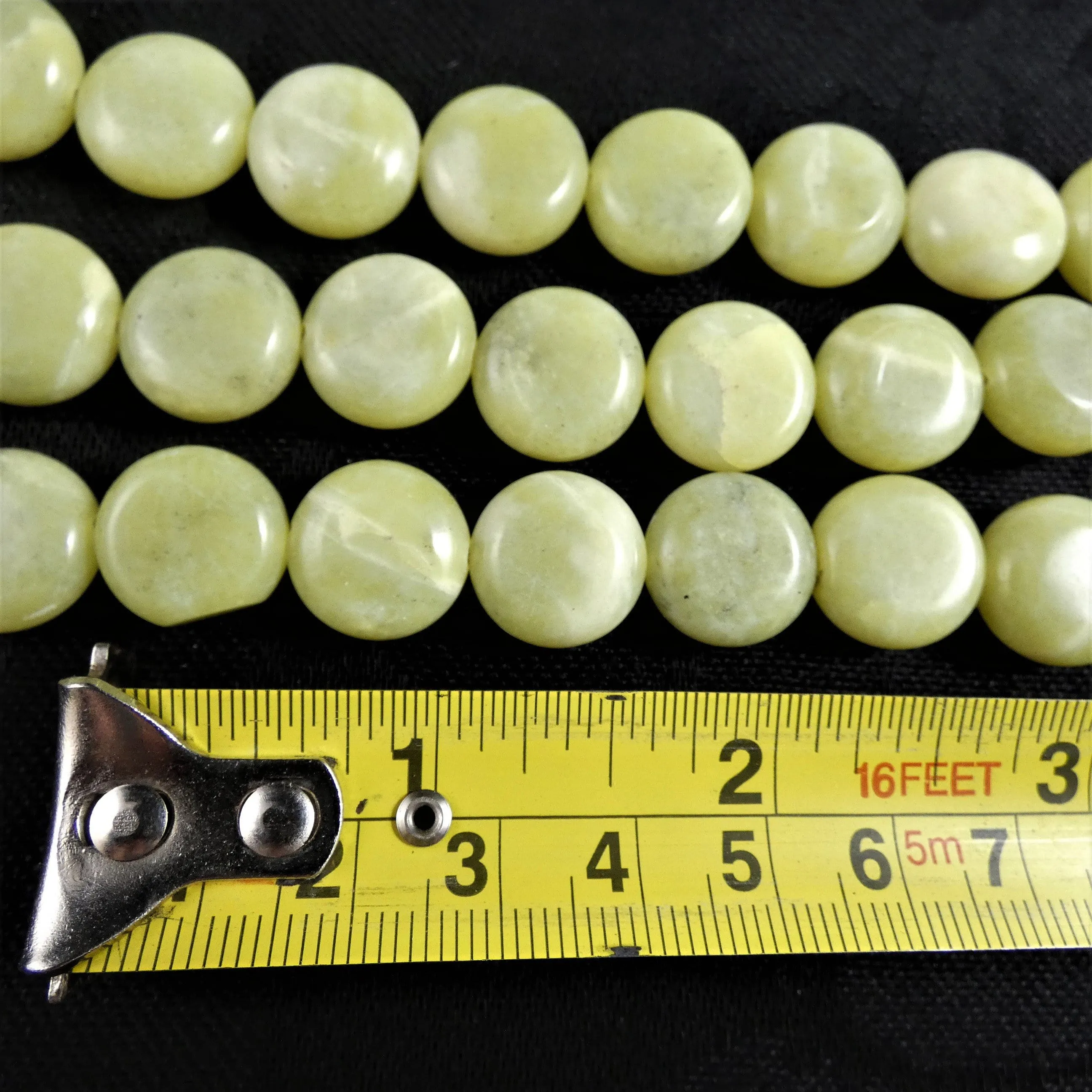 Flat Round Serpentine Bead Strands