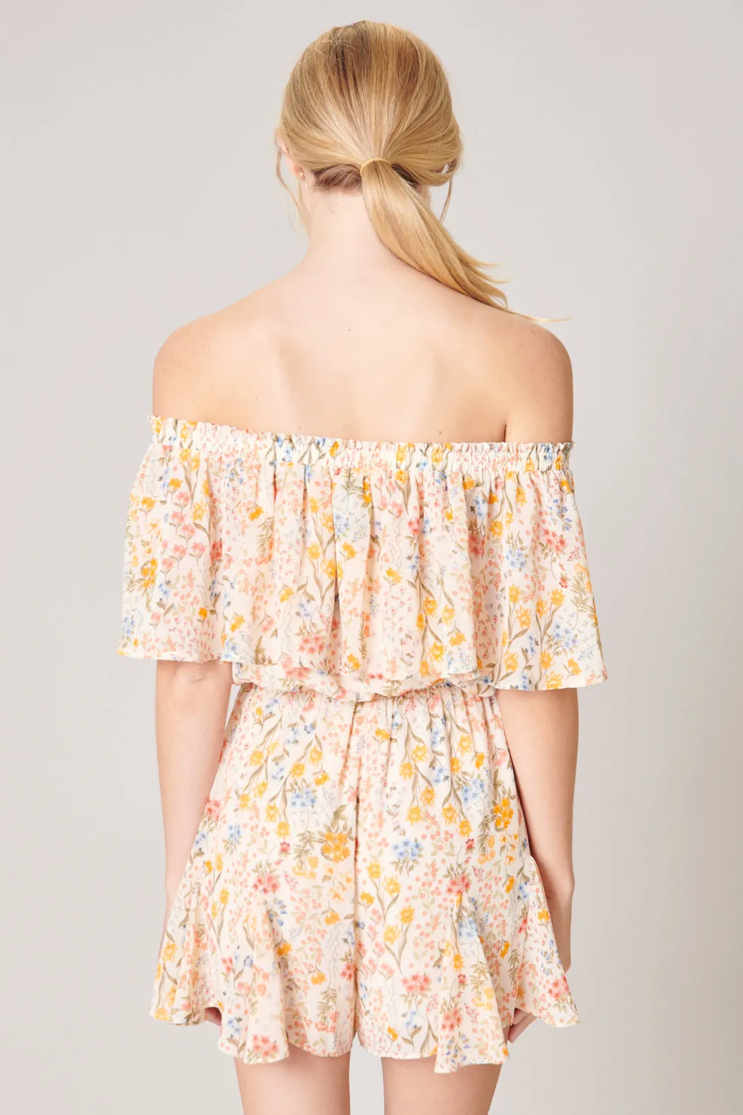 French Country Floral Off the Shoulder Besame Romper