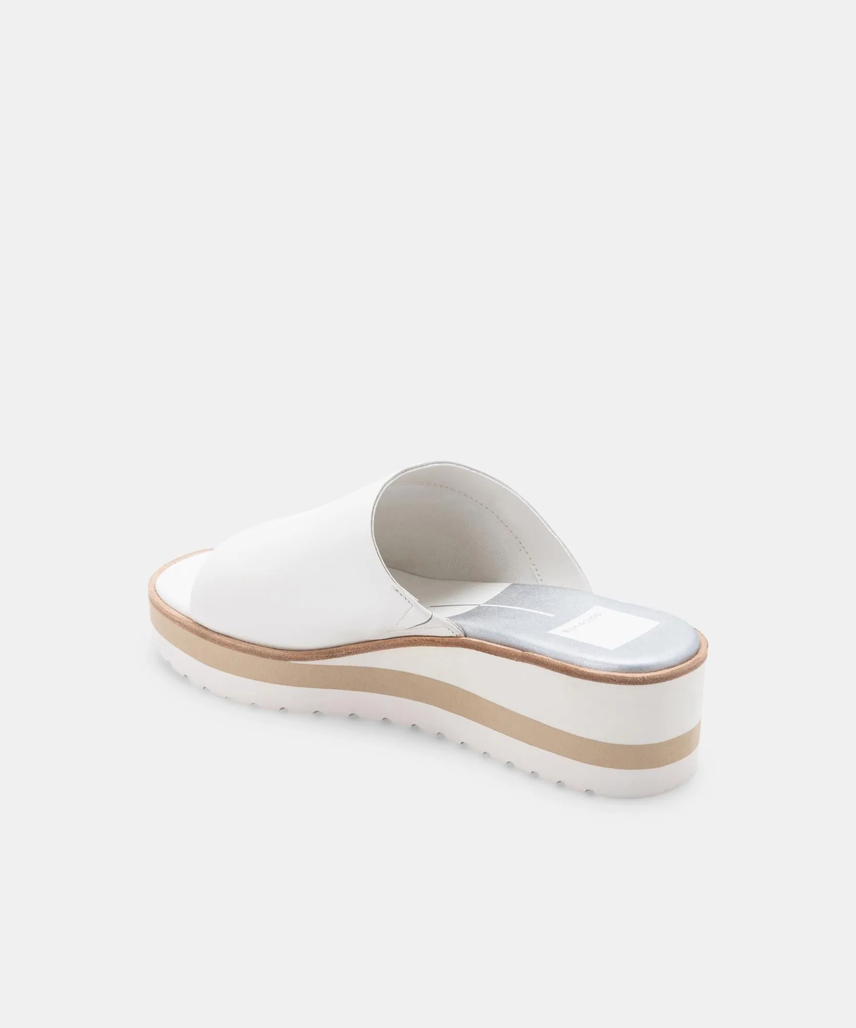 Freta White Leather Wedges