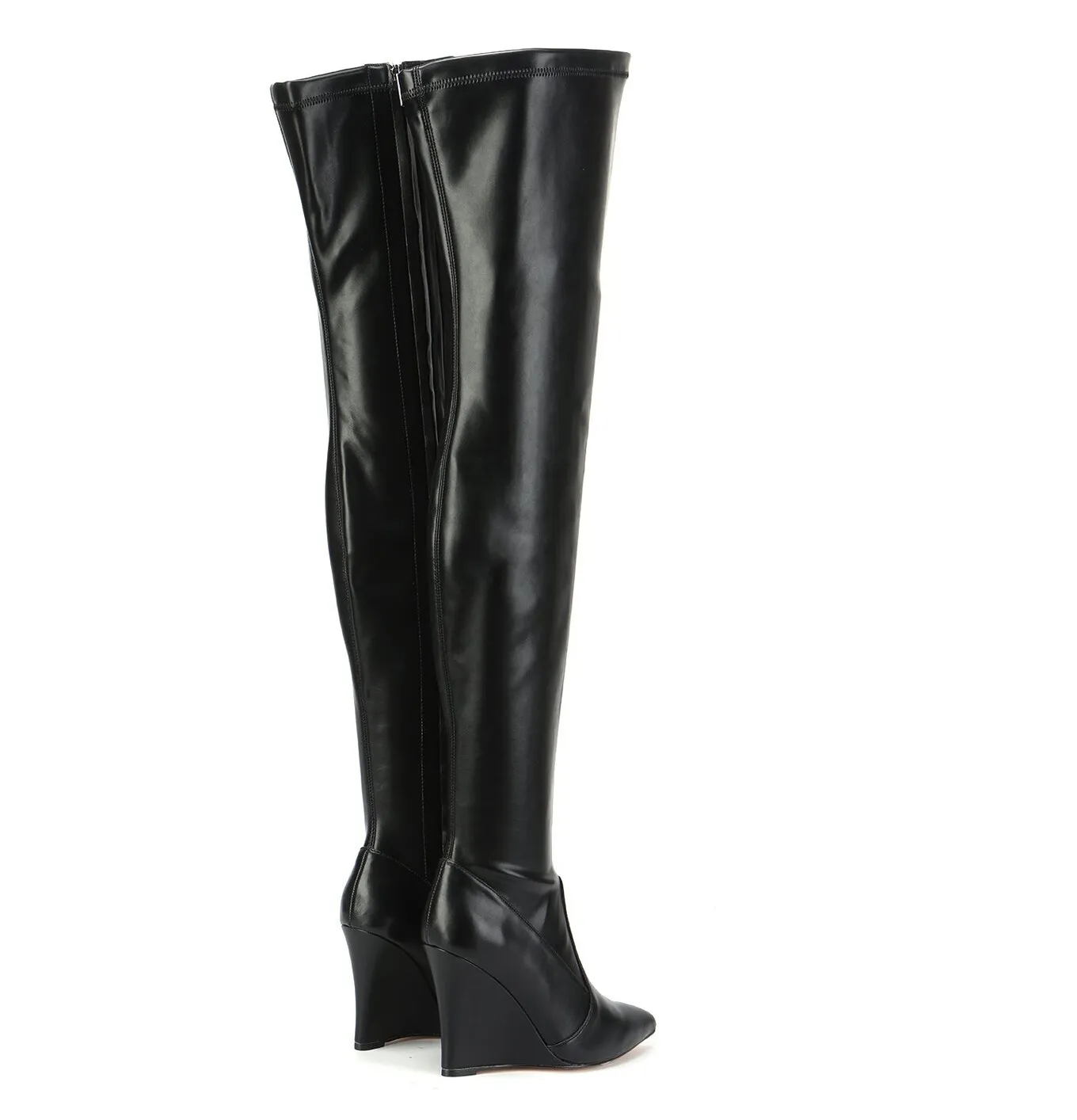 Giaro thigh boots with wedge heel EVERSON in black matte