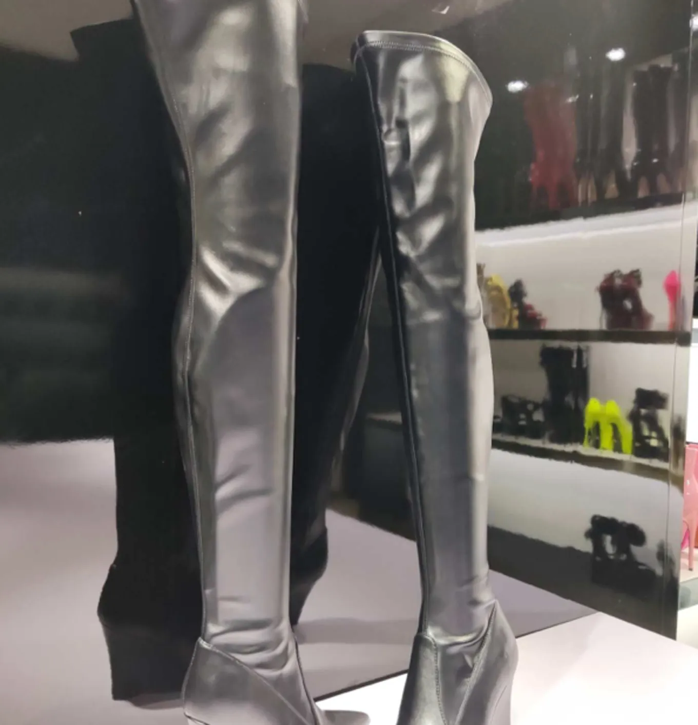 Giaro thigh boots with wedge heel EVERSON in black matte