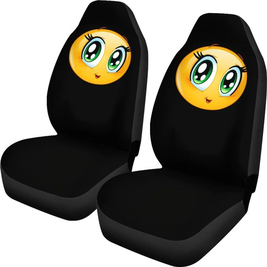 Girl Emoji Design Black Seat Covers