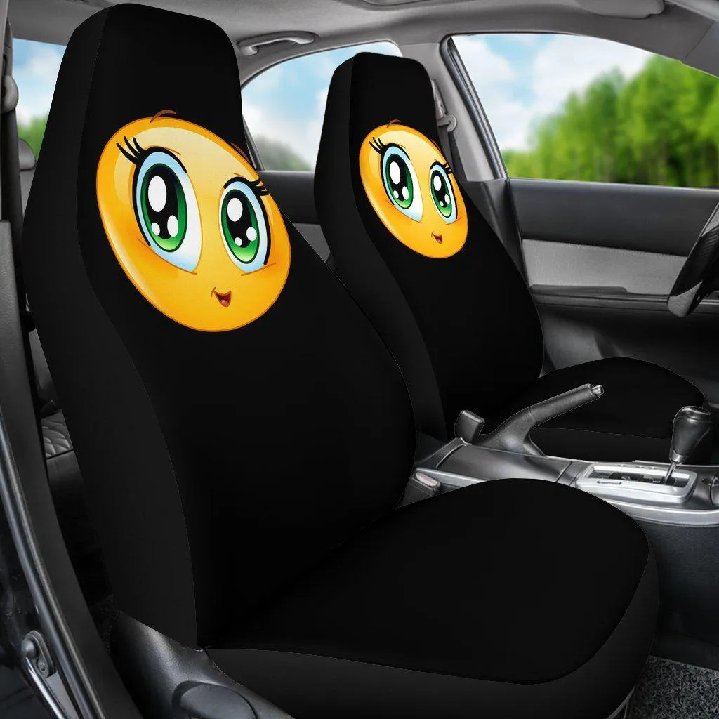 Girl Emoji Design Black Seat Covers