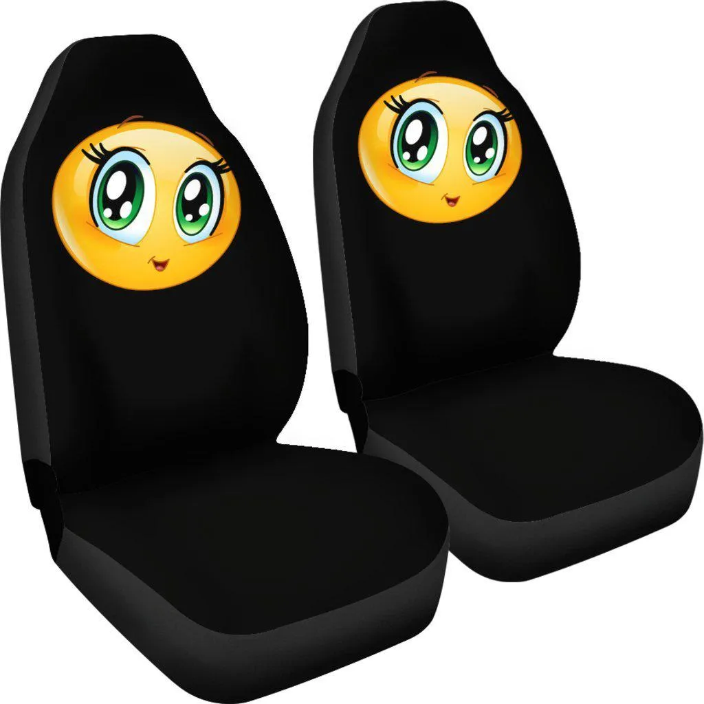 Girl Emoji Design Black Seat Covers