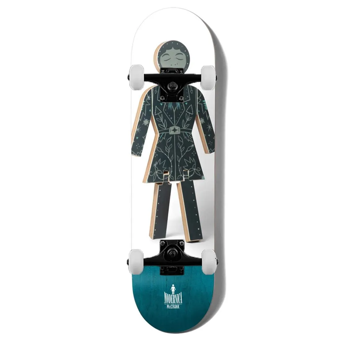 Girl Skateboards Modernica OG Mccrank Complete Skateboard Blue White 8.5