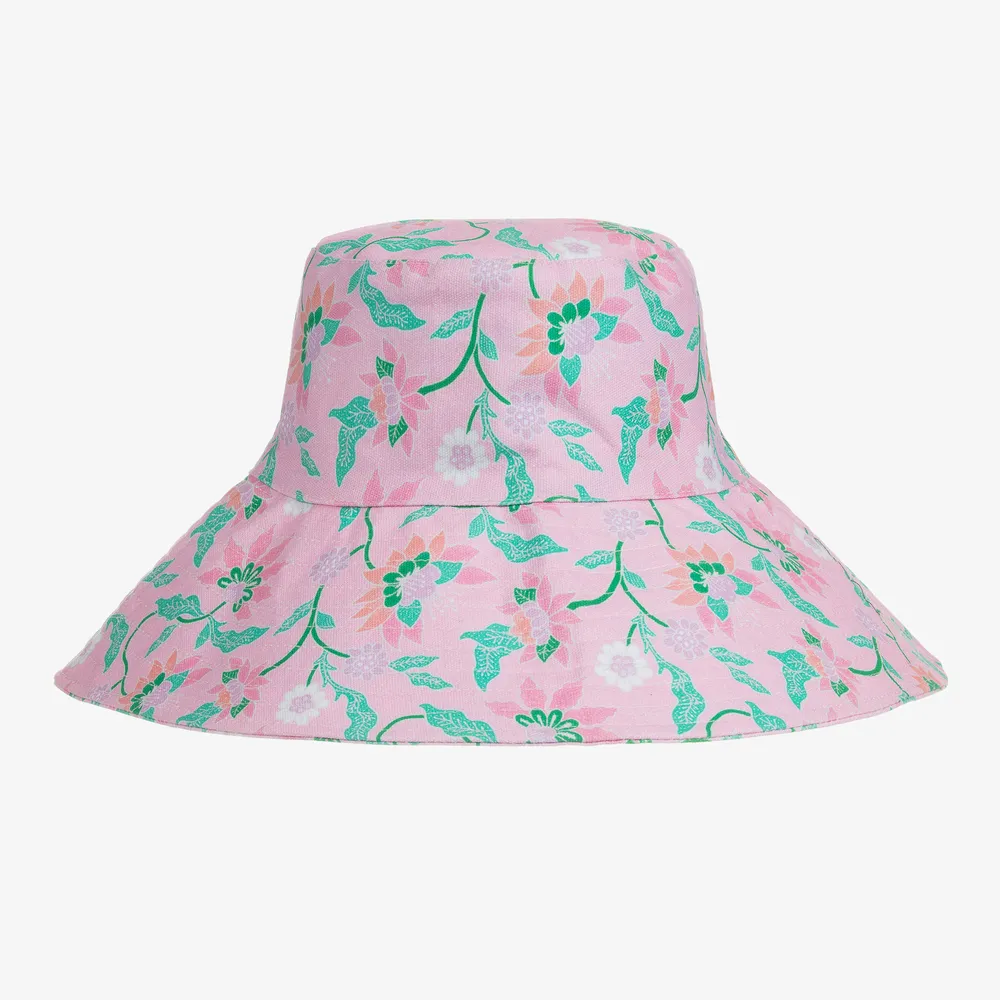 Girls Pink Cotton Bucket Hat