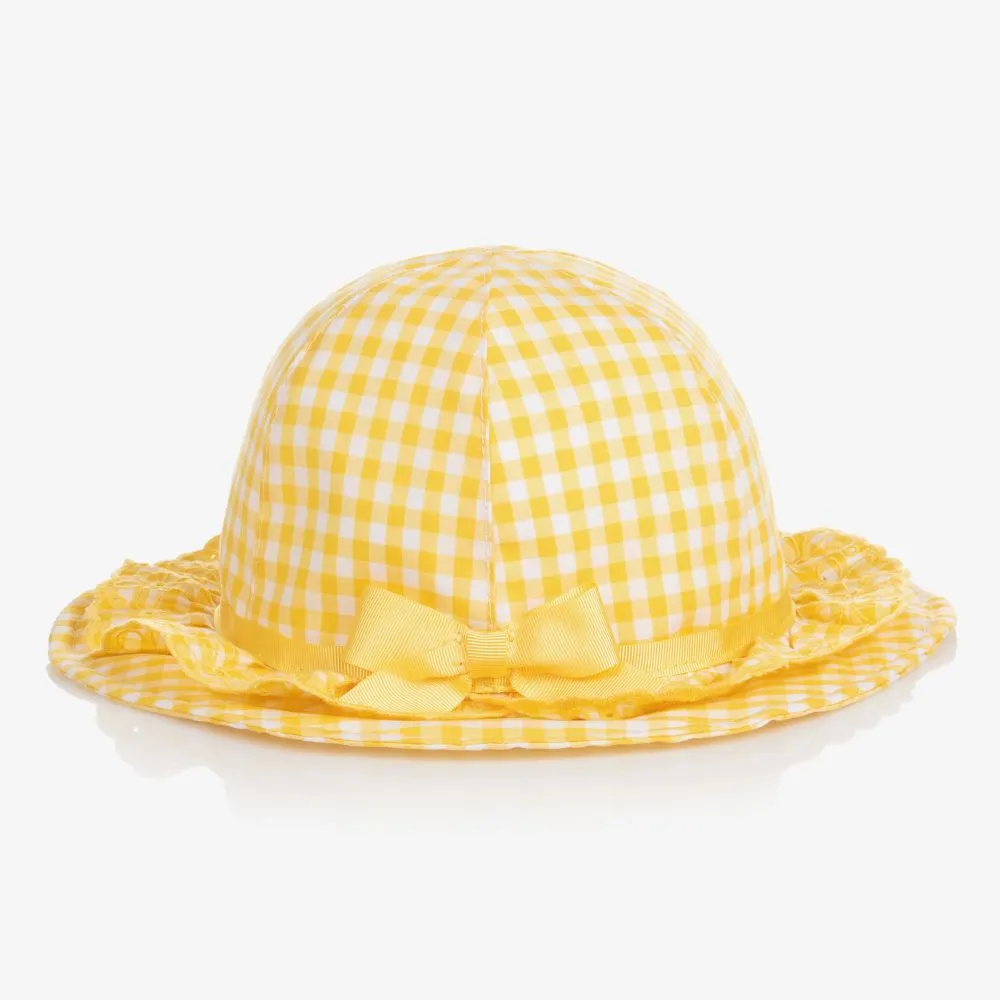 Girls Yellow Gingham Hat