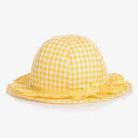 Girls Yellow Gingham Hat