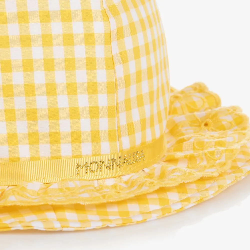 Girls Yellow Gingham Hat