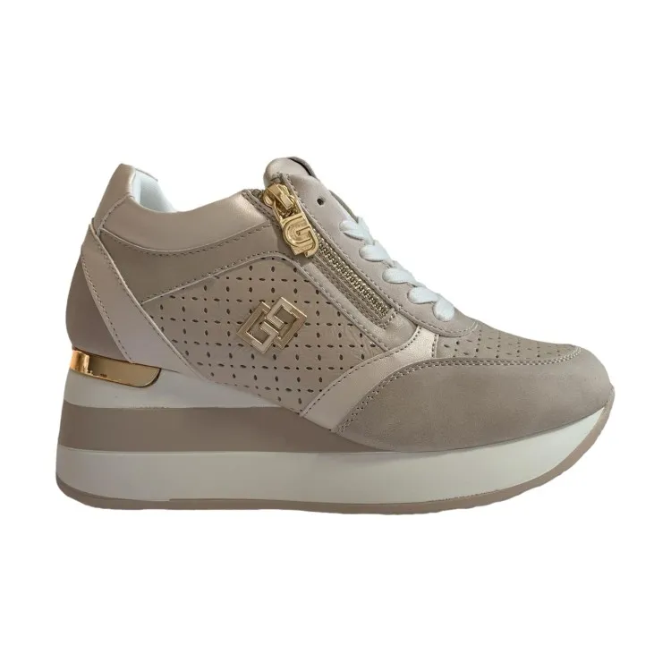 Gold Beige Women's Sneakers - Gold GB825