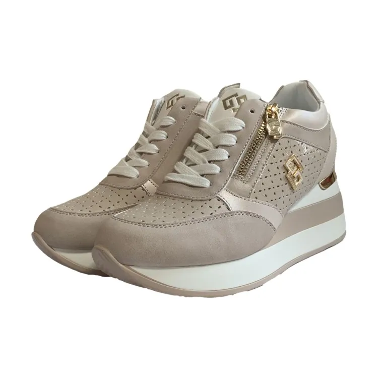 Gold Beige Women's Sneakers - Gold GB825