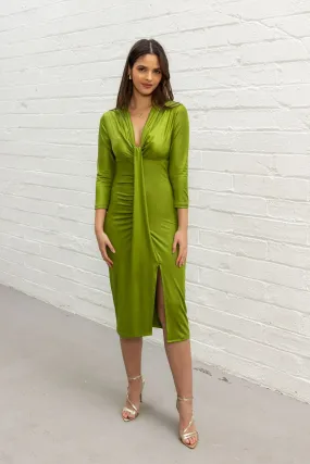 Green Fitted Midi Dress