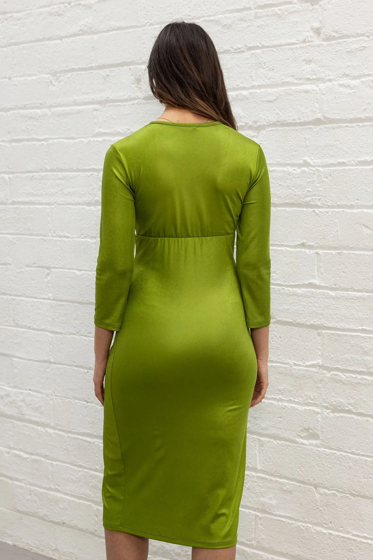 Green Fitted Midi Dress