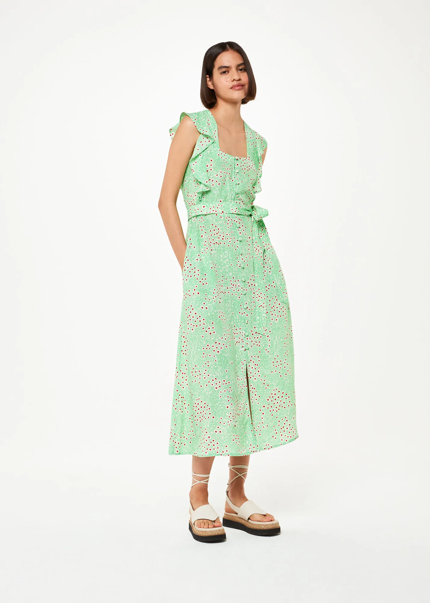 Green Sophie Daisy Meadow Midi Dress