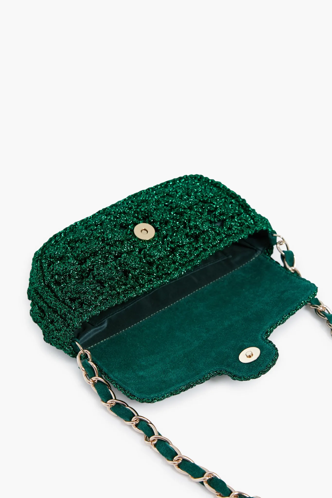 Green Woven Shoulder Bag