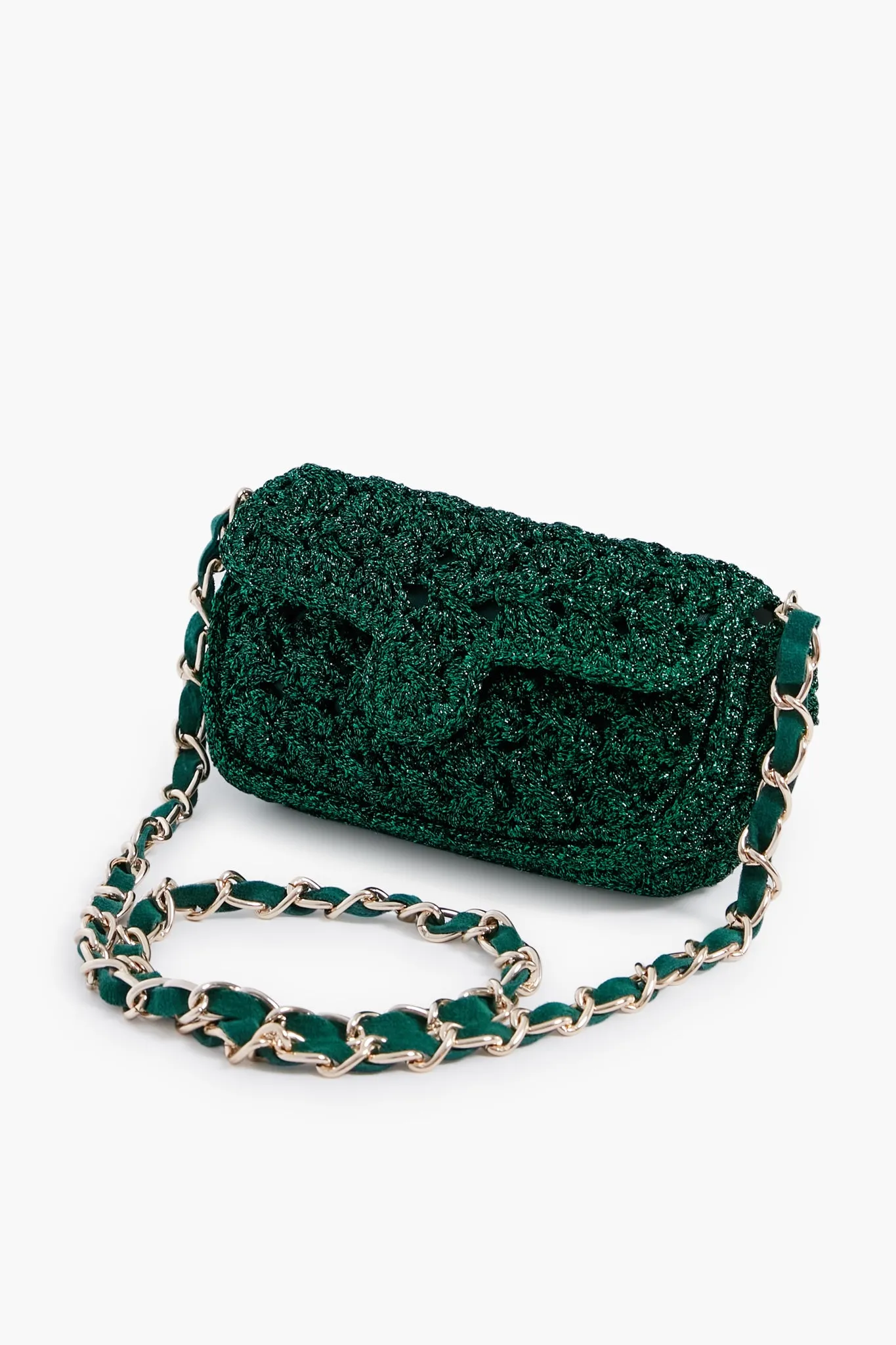 Green Woven Shoulder Bag