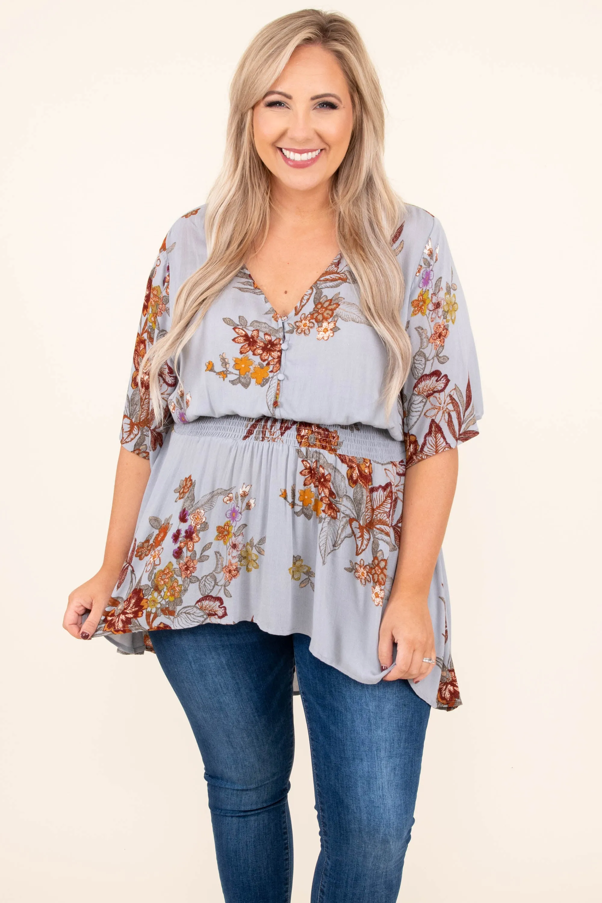 Grey Cloud Blouse - Love Ode