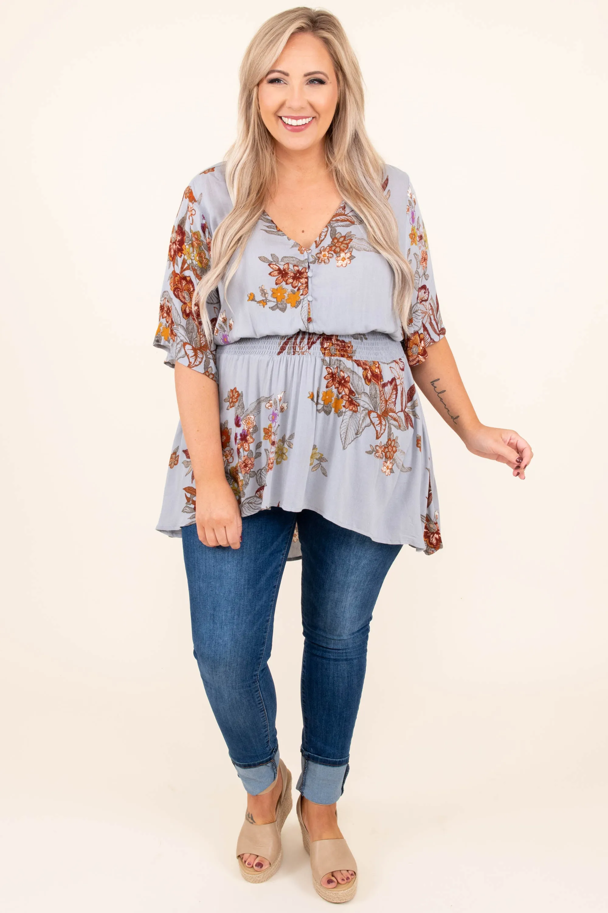 Grey Cloud Blouse - Love Ode