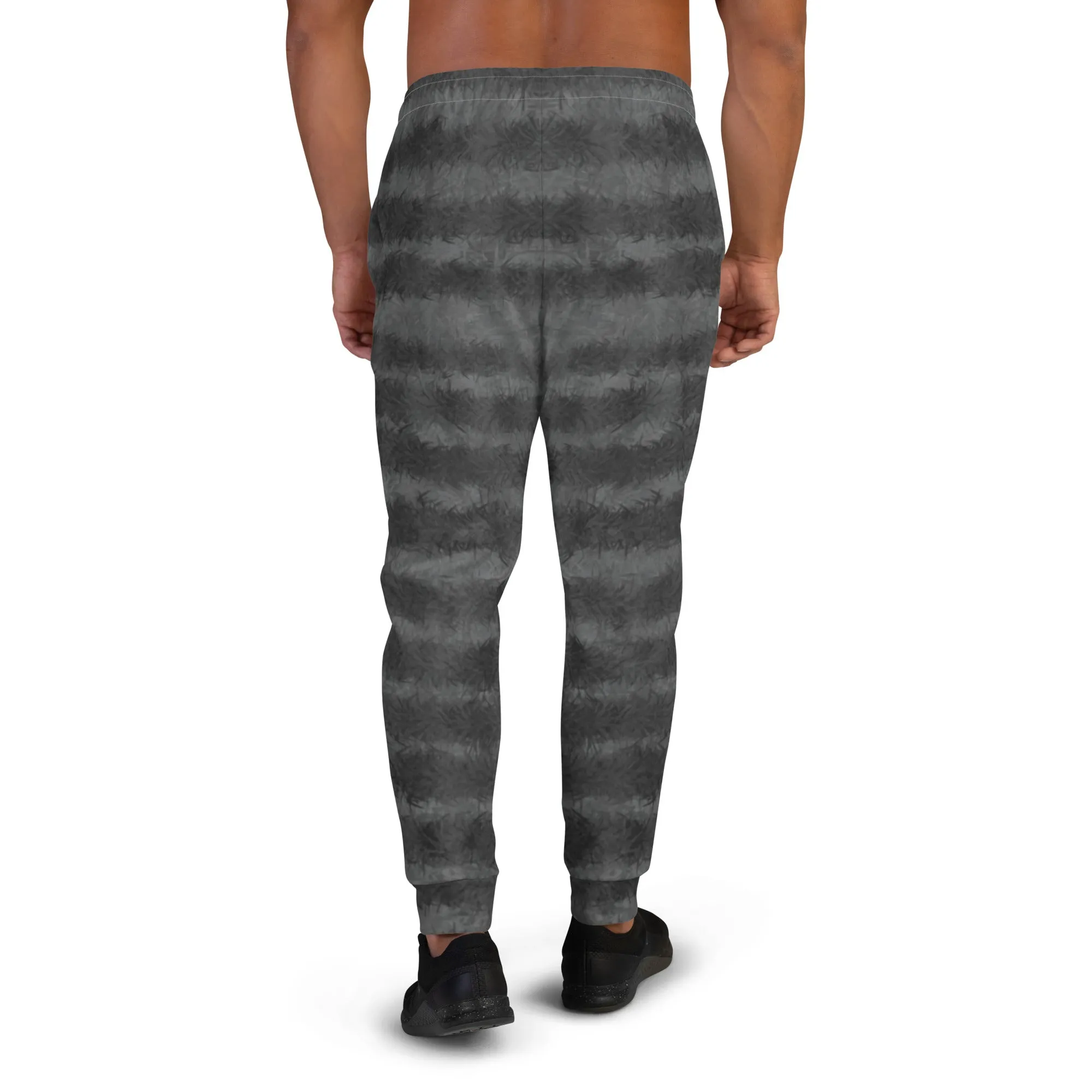 Grey Tabby Cat Fur Men's Slim Fit Joggers