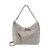 HOBO Pier Shoulder Granite Grey in Metallic Leather Women's