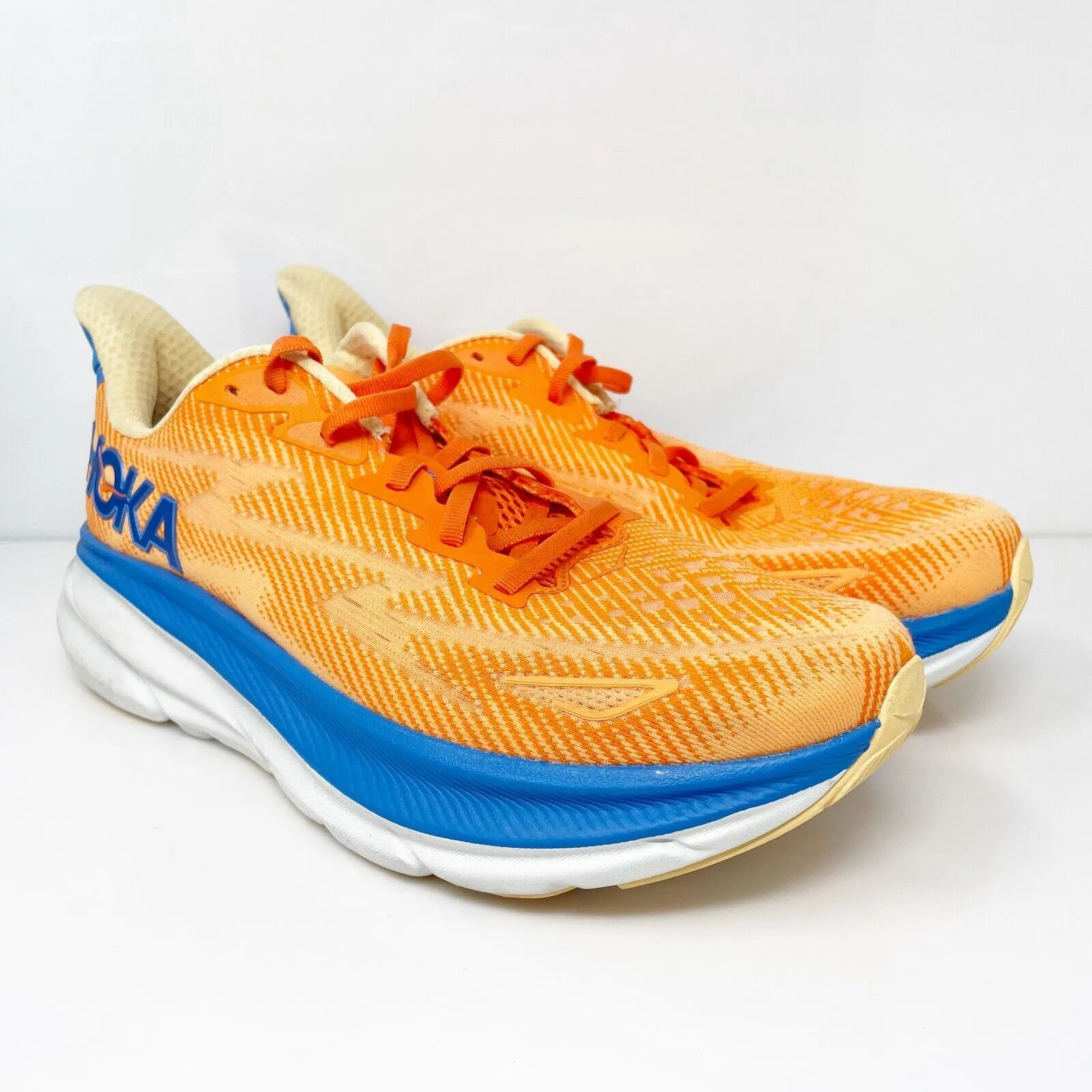 Hoka One One Mens Clifton 9 1127895 VOIM Orange Running Shoes Sneakers Size 9 D