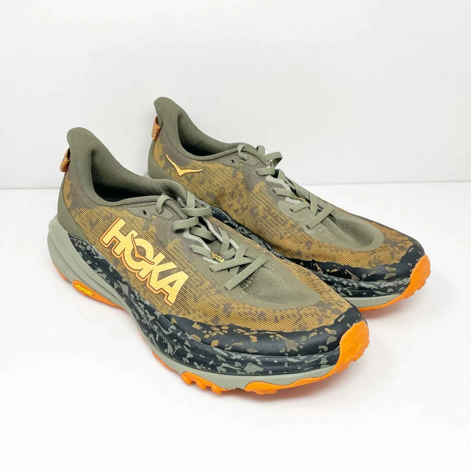 Hoka One One Mens Speedgoat 6 1147791 AQL Brown Running Shoes Sneakers Sz 11.5 D