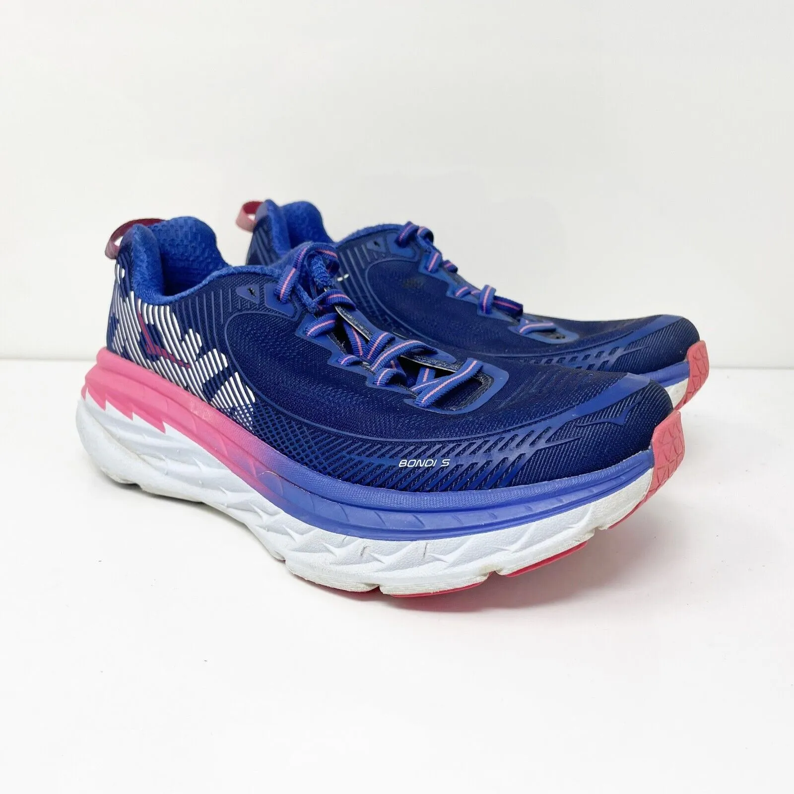 Hoka One One Womens Bondi 5 1016605 BSTW Blue Running Shoes Sneakers Size 7 D