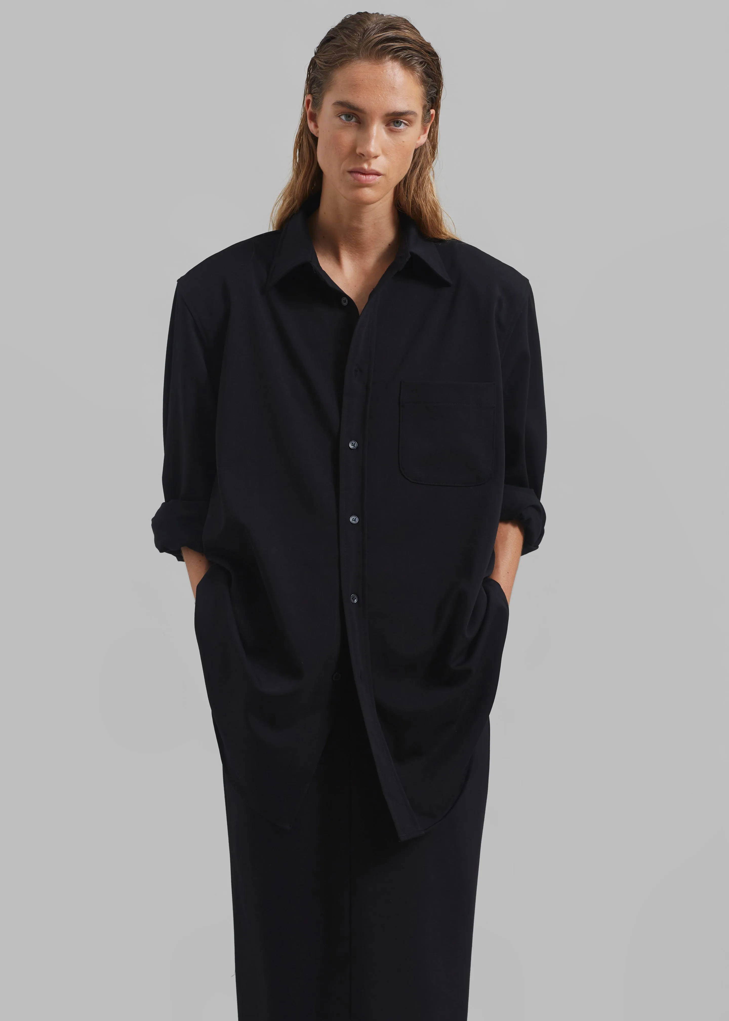 Hollis Padded Shoulder Shirt - Black