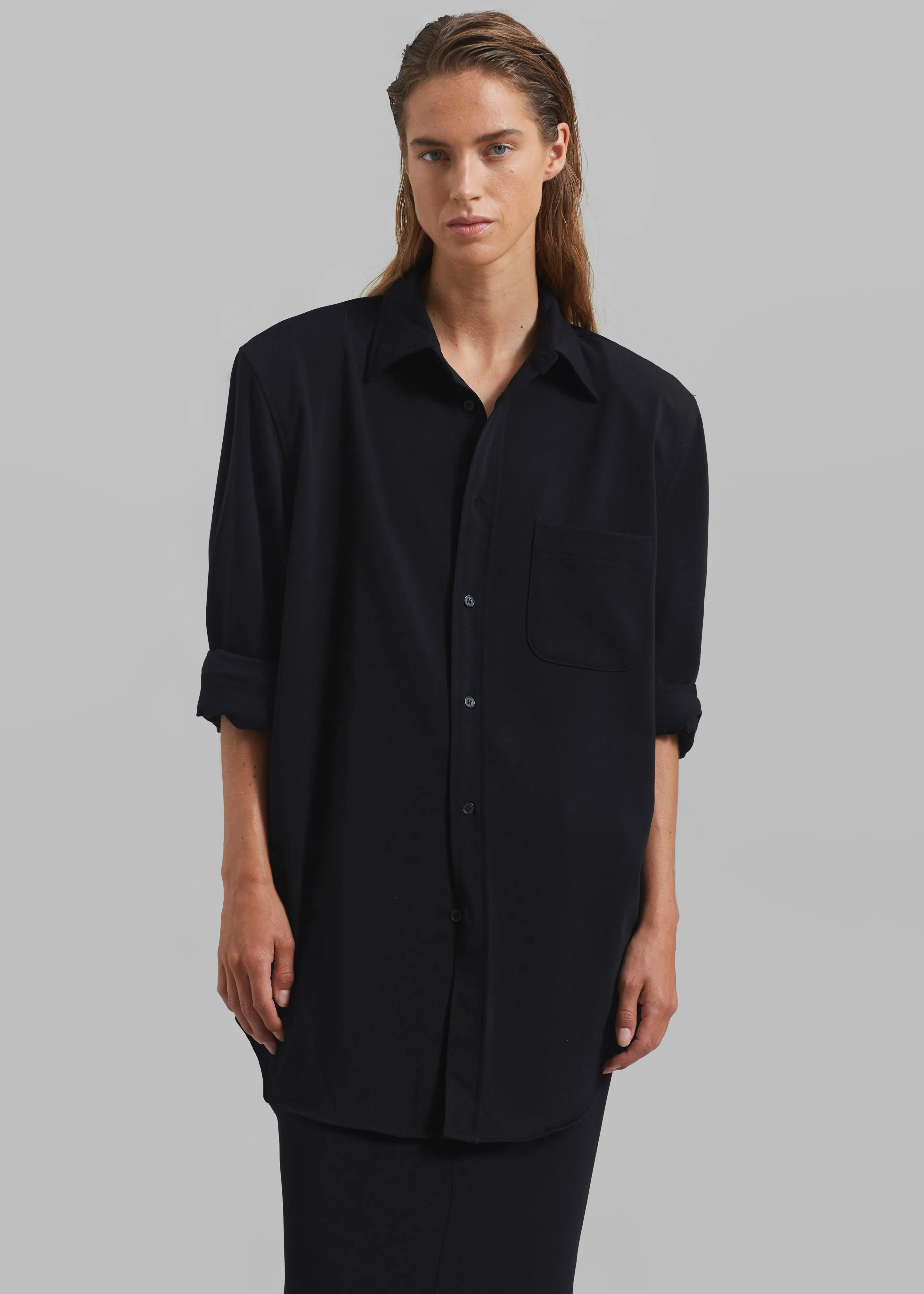 Hollis Padded Shoulder Shirt - Black