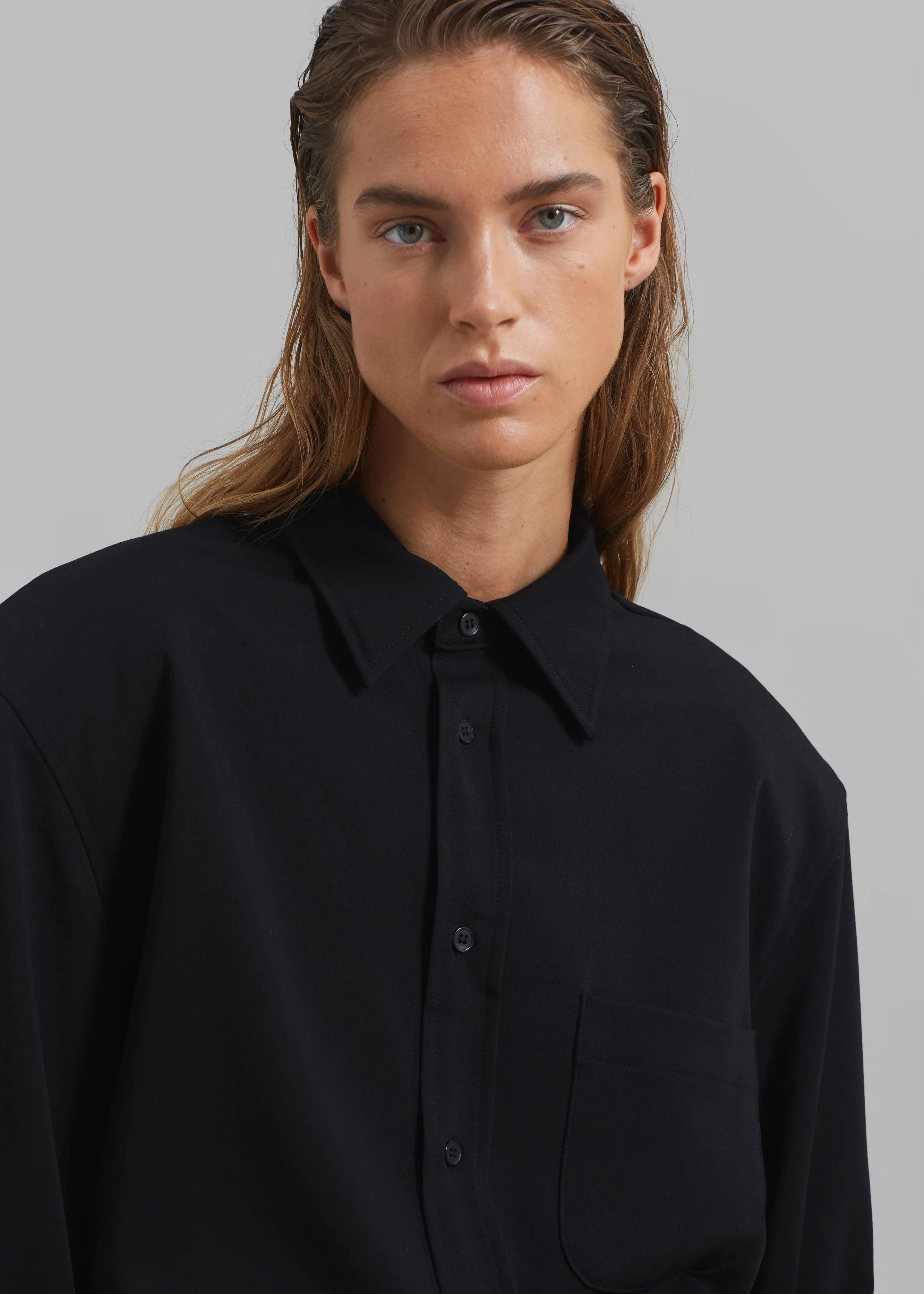 Hollis Padded Shoulder Shirt - Black