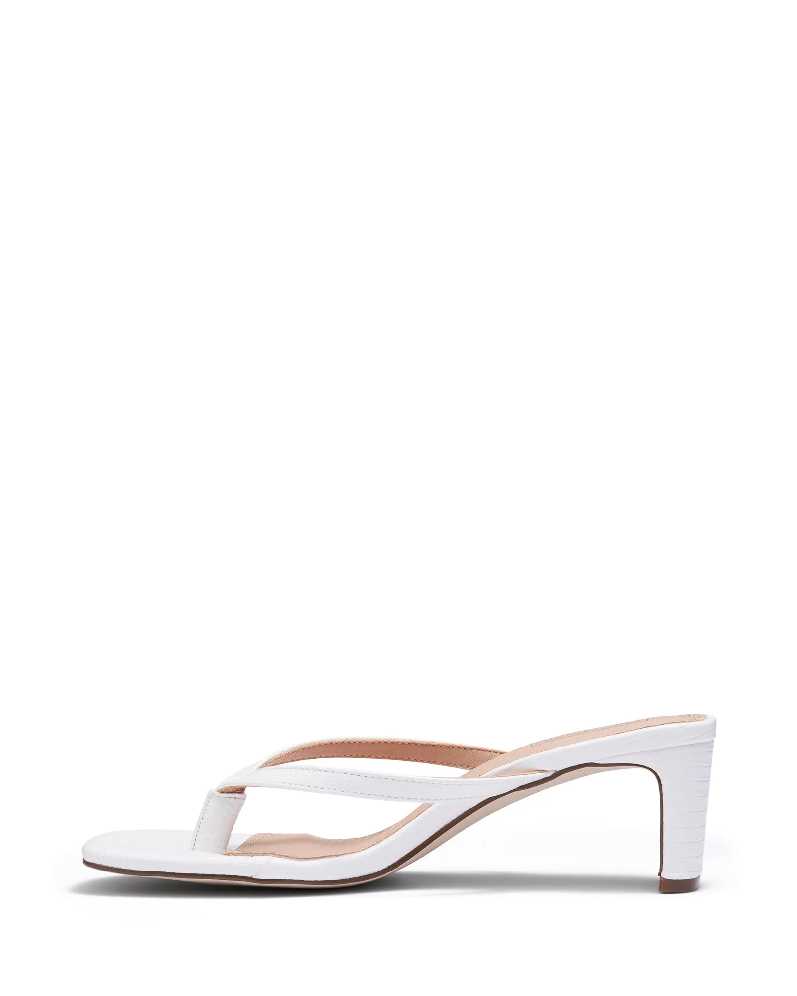 Ines Heel White Lizard